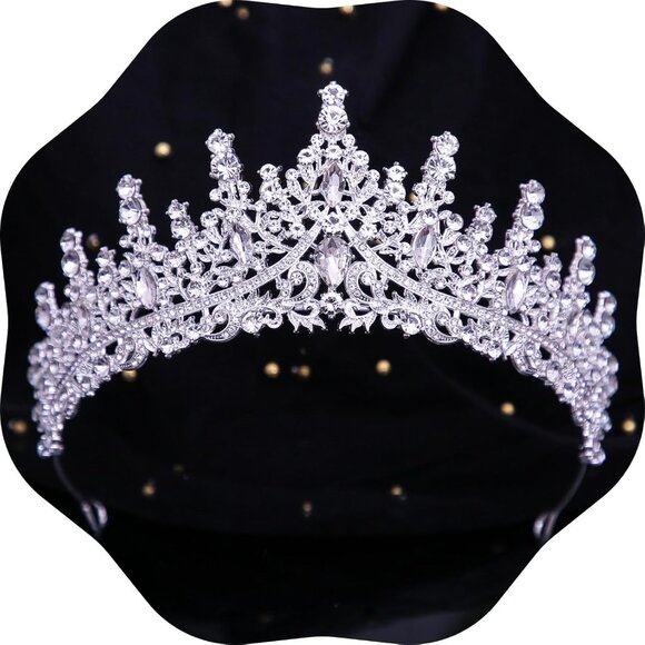 Tiaras and Crowns for Women Crystal Princess Tiaras Rhinestone Queen Crowns For - Picture 1 of 8